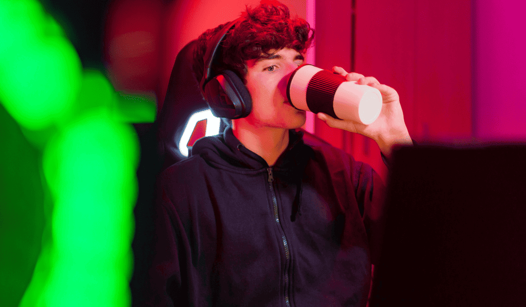 Young man drinking coffee