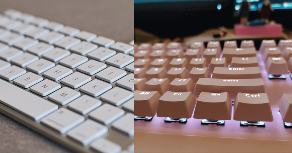 Difference between low profile & normal profile key caps' length