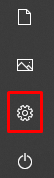 Gear icon on Windows 10