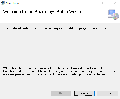 installation process for SharpKeys