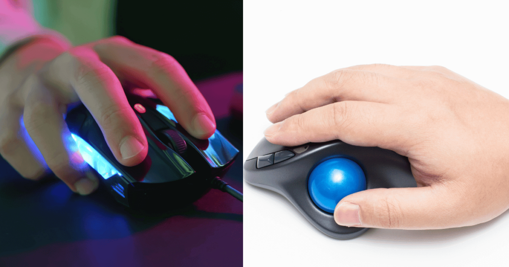 Different grip style between Trackball vs Normal Mouse