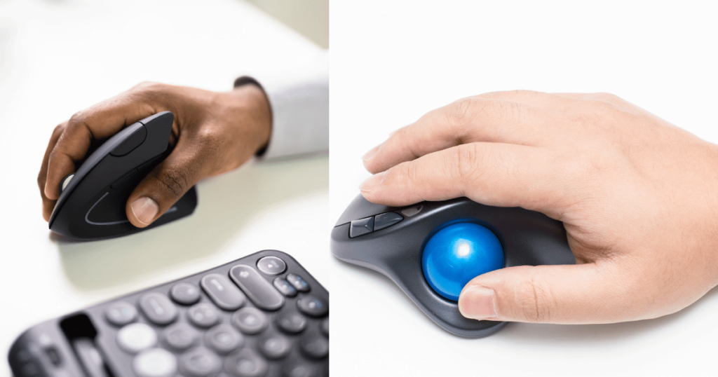 Hand Position between vertical and trackball mouse