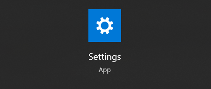 Settings icon on Windows 10