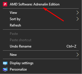 AMD Software: Adrenalin Edition Windows 10