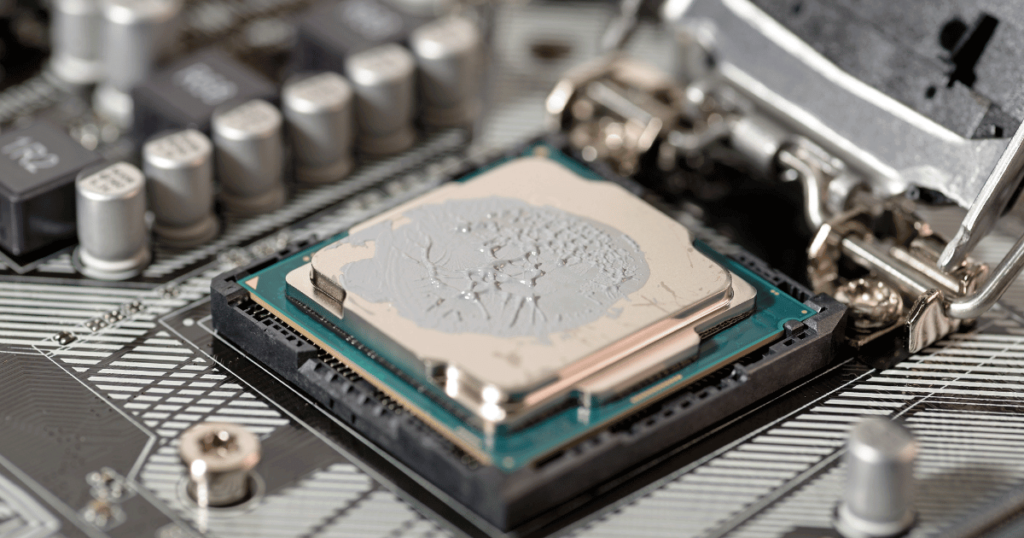 Old thermal paste on a CPU