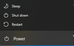Windows 10 Power options